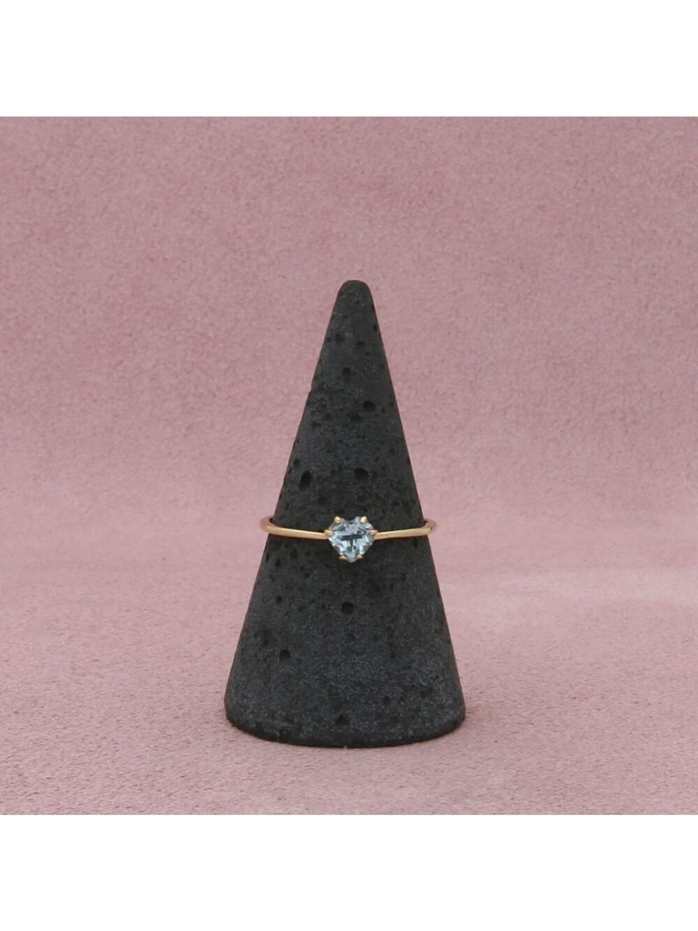 bony levy 14k yellow gold blue topaz heart ring size 7.5